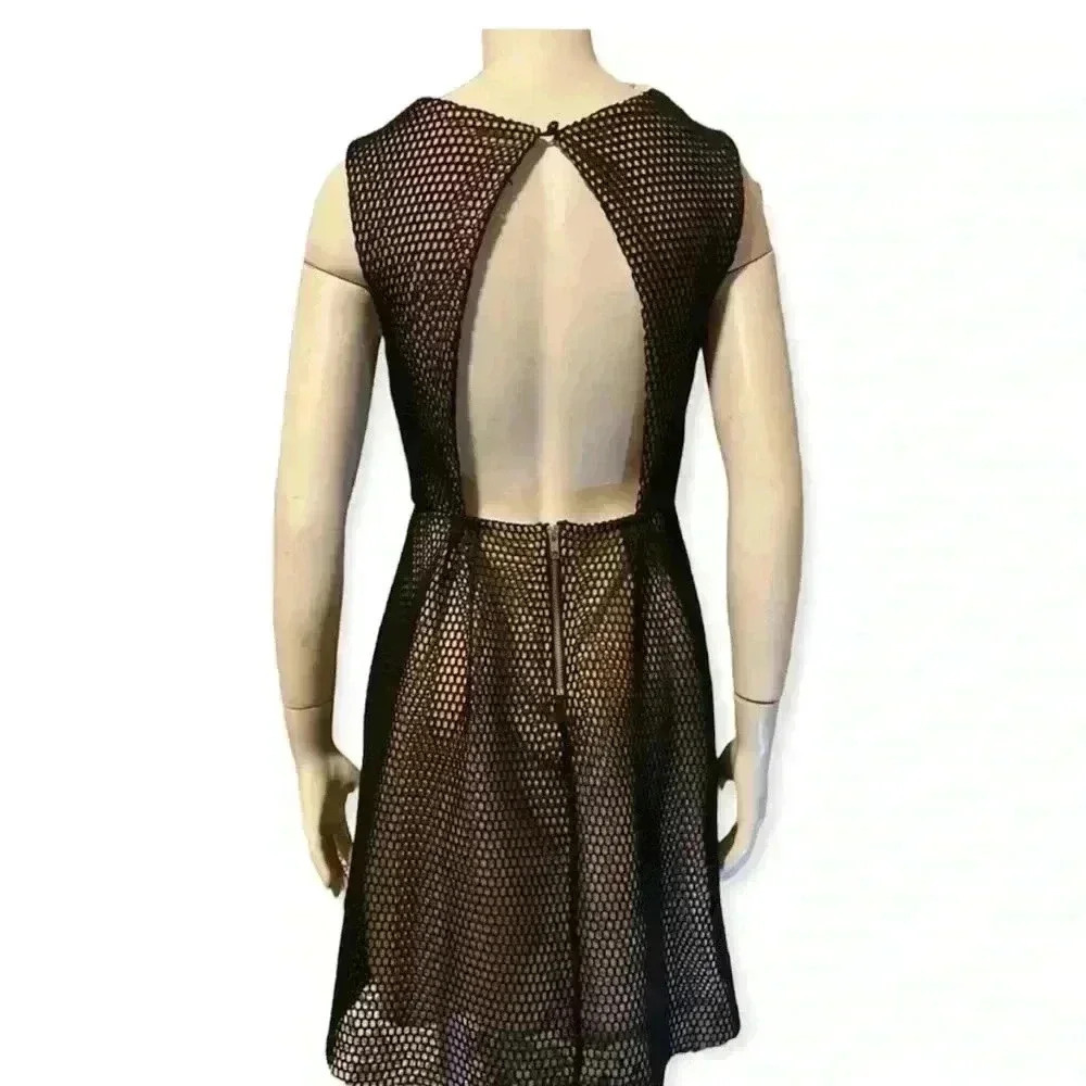 Charlotte Russe Black Mesh Dress | Fit & Flare Cut Out | Whimsigoth Prom Party - Picture 5 of 14